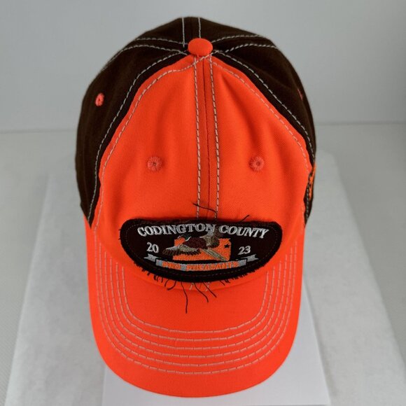 Hunting Hat Ring Neck Pheasant Hunting Adjustable Snapback Blaze Orange Cap - Picture 6 of 8